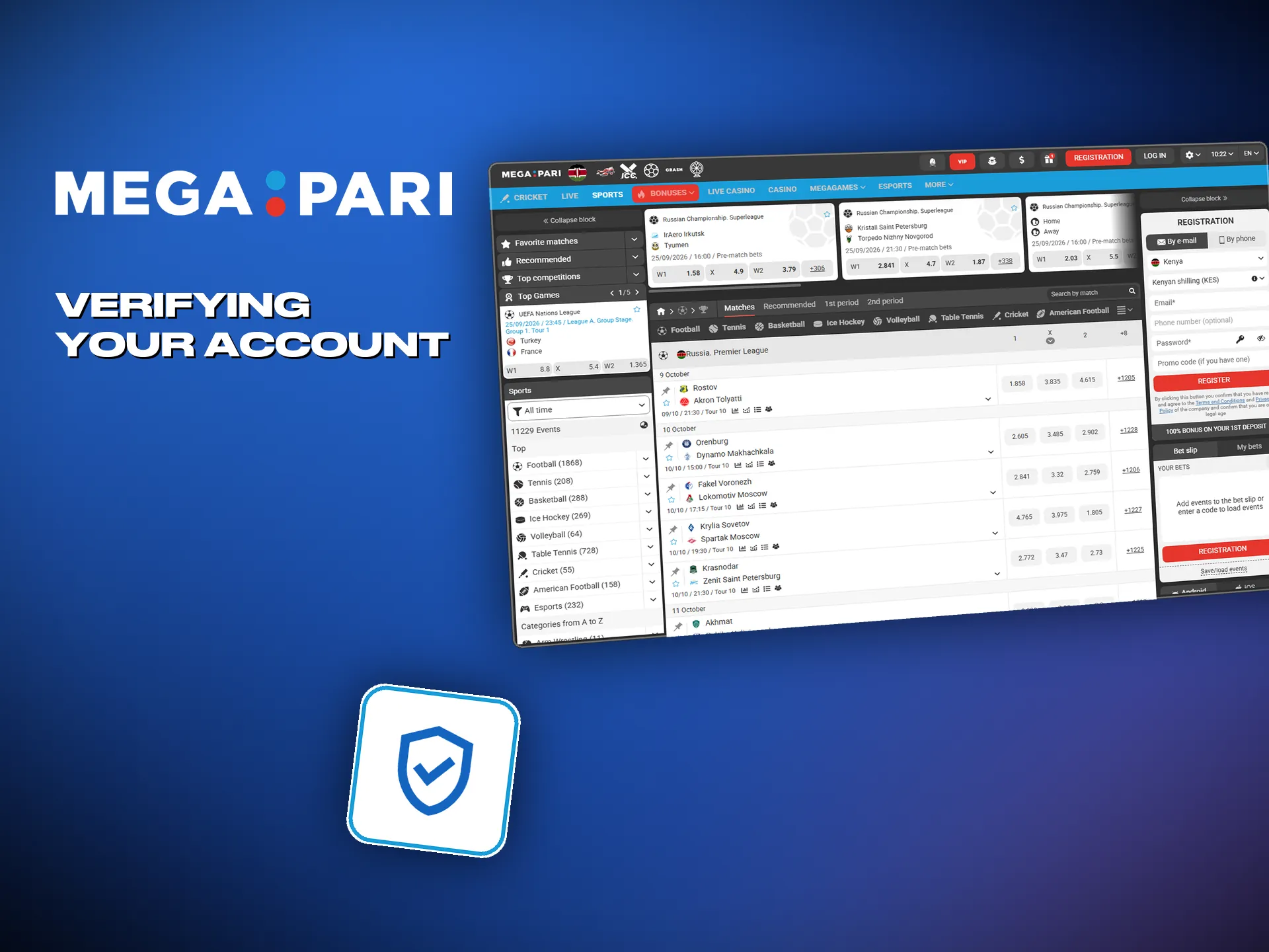 Verification at Megapari asks for one identity document