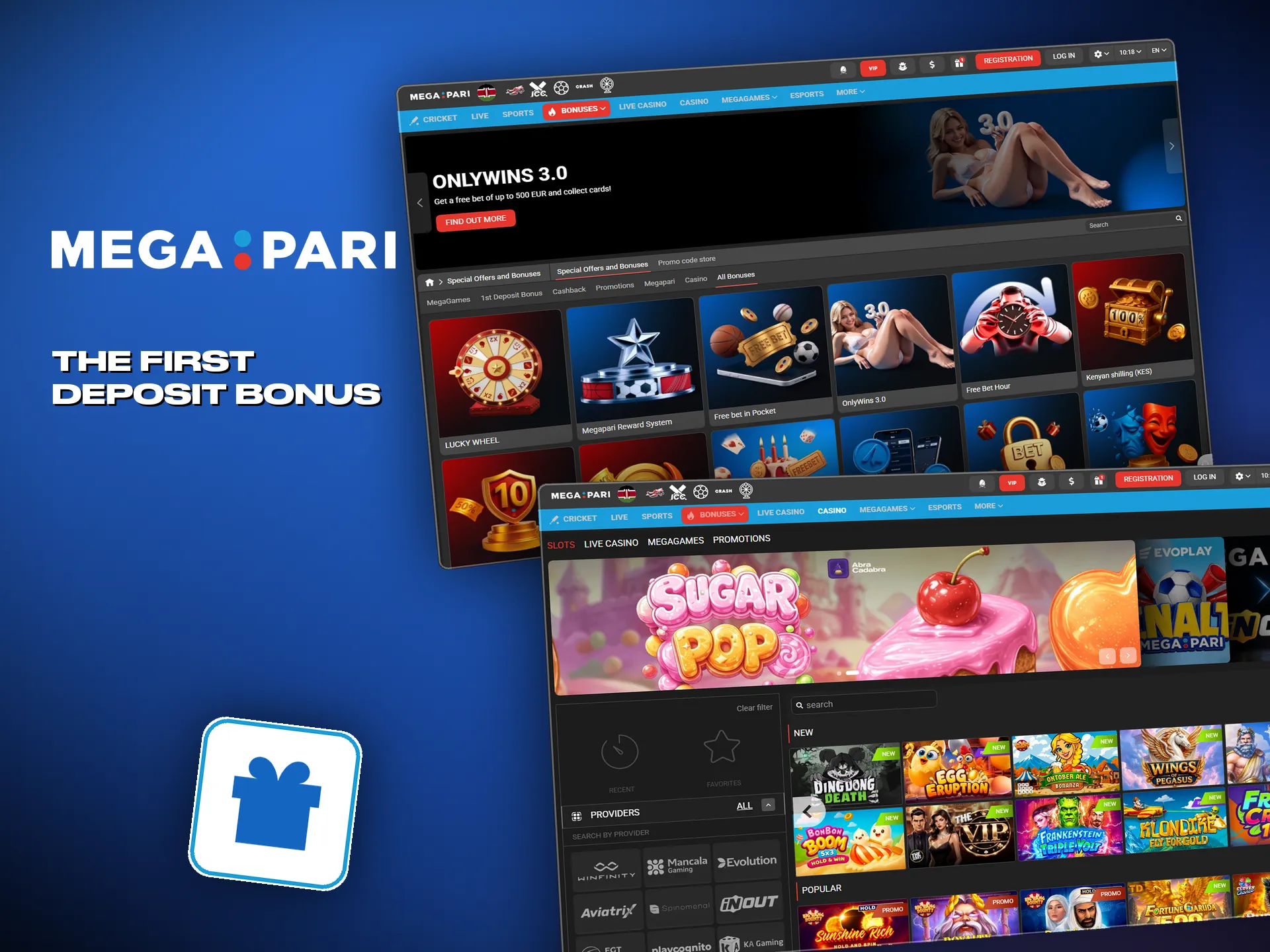 Megapari bonuses cover the casino and sports betting alike